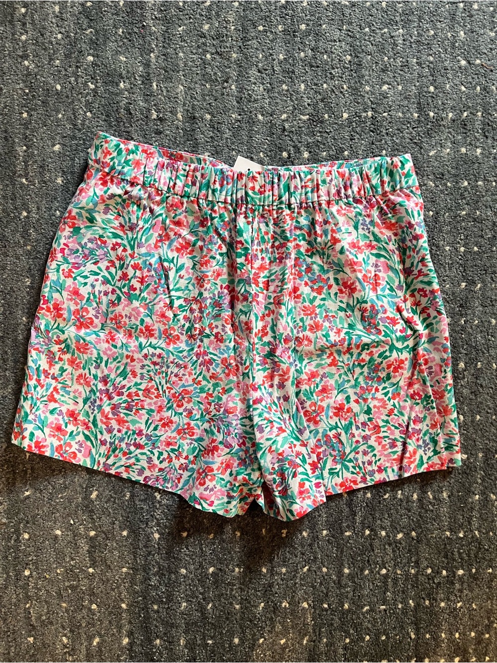 J. Crew Floral High-Waist Shorts in Pink and Green - Picture 3 of 3